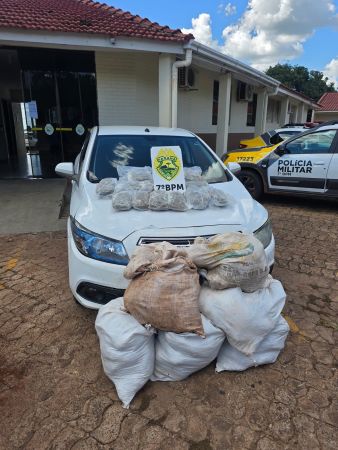 Jovem é preso com 60 kg de maconha após perseguição policial em Goioerê