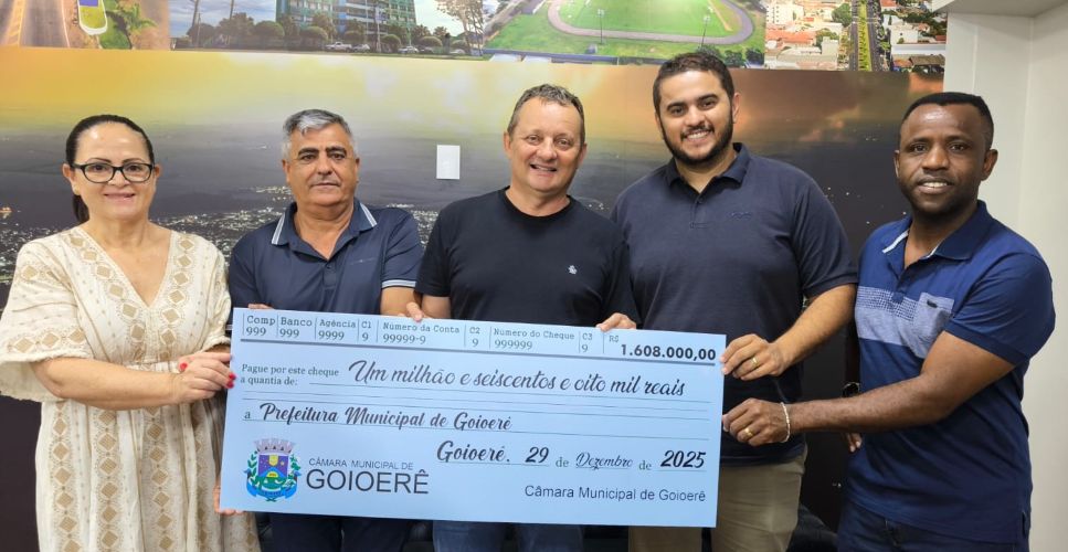 Câmara de Goioerê devolve R$ 1,6 Milhão, mas ato revela falha no planejamento orçamentário