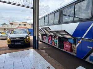 Polícia apreende mercadorias de contrabando em ônibus de turismo