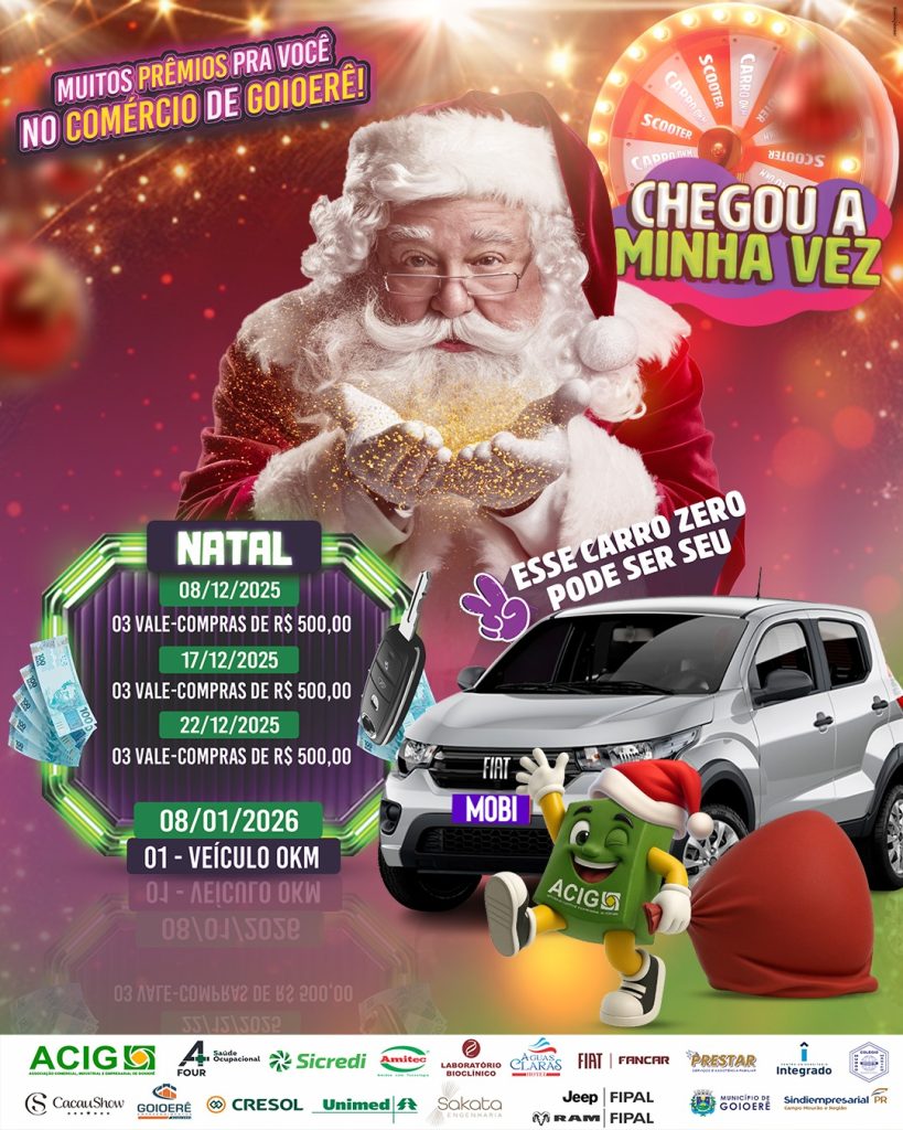 ACIG sorteia hoje três vales-compras de R$ 500