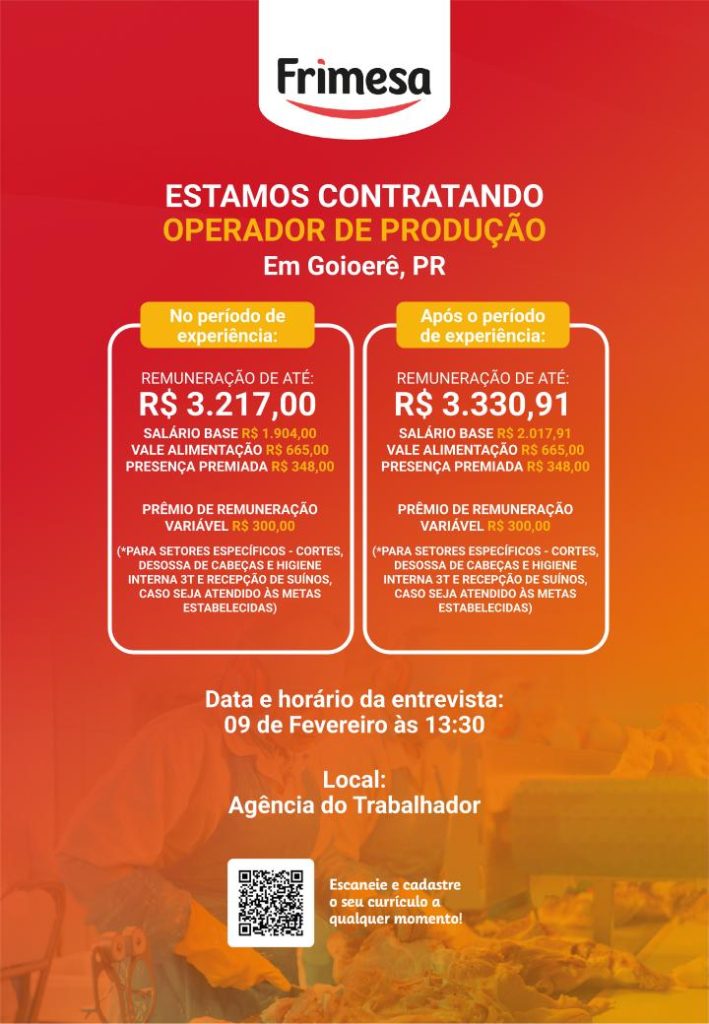 Semana começa com dezenas de vagas na Agência do Trabalhador de Goioerê
