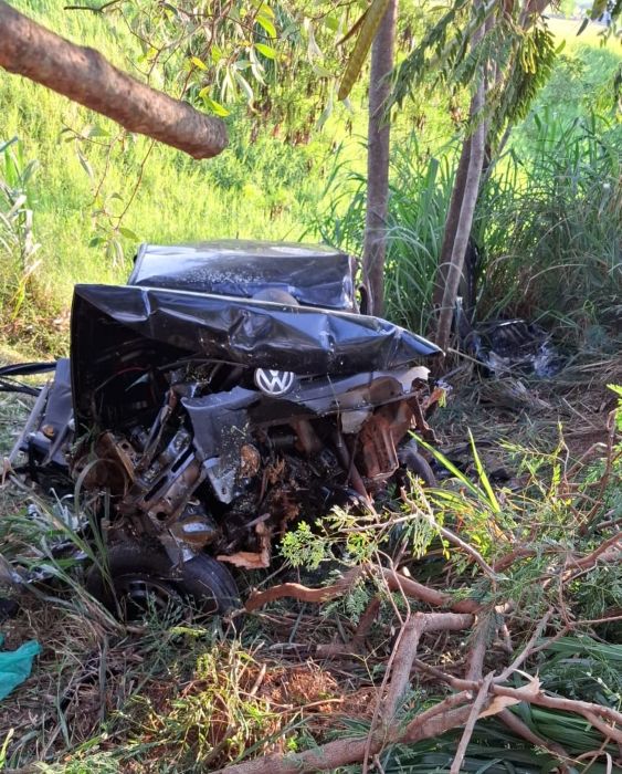 Motorista perde controle de VW/Gol, bate em árvore e mata dois homens na PR-550