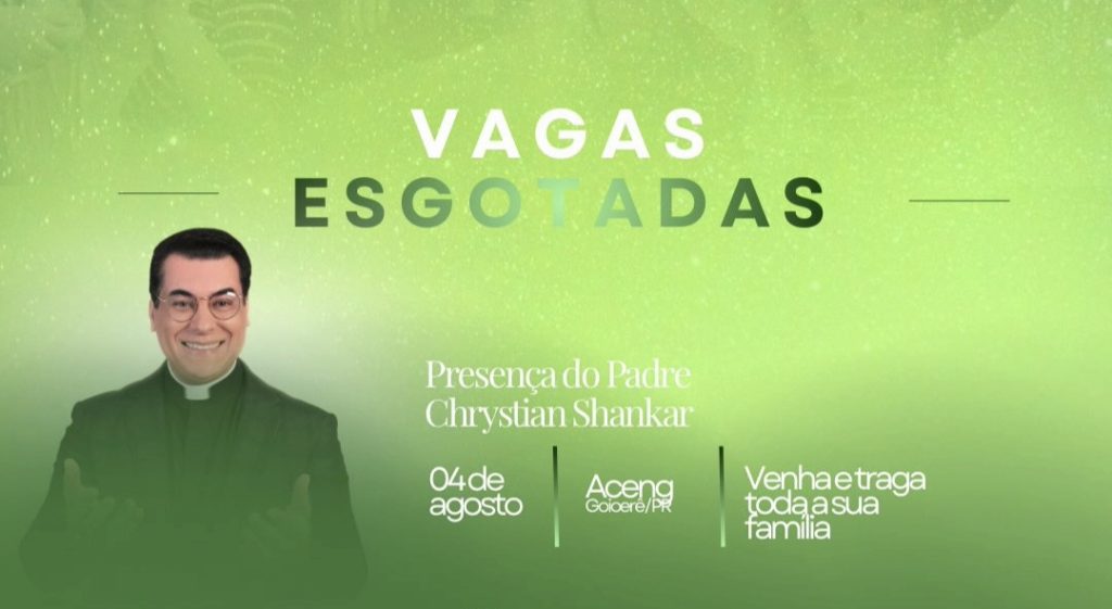 Em menos de 10 horas, evento com o padre Chrystian Shankar esgota 800 ingressos em Goioerê