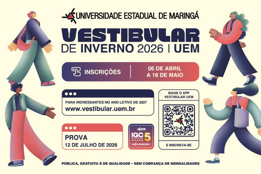 Vestibular de Inverno 2026 da UEM oferece 1.123 vagas