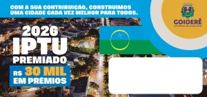 IPTU Premiado 2026 já está disponível on-line em Goioerê