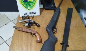Homem embriagado dispara arma contra familiares