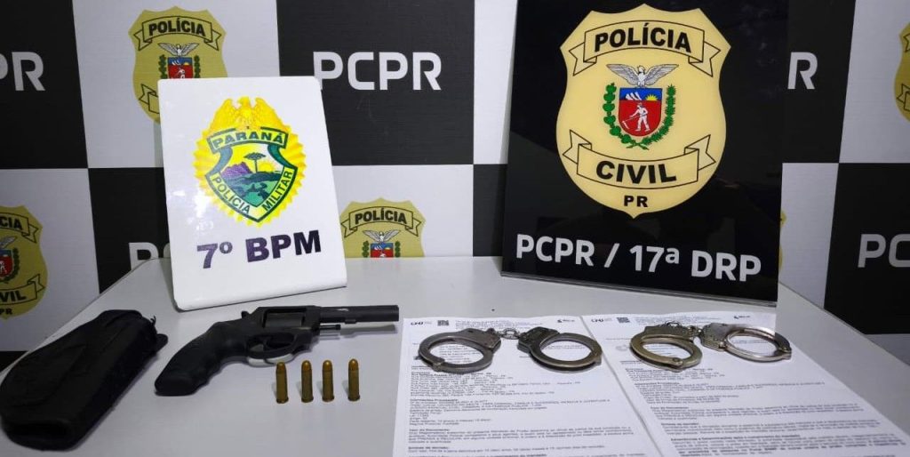 Polícia Civil prende homem durante cumprimento de mandado em Mariluz e apreende revólver