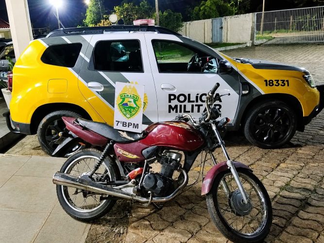 Polícia Militar recupera motocicleta furtada e prende jovem por receptação em Goioerê