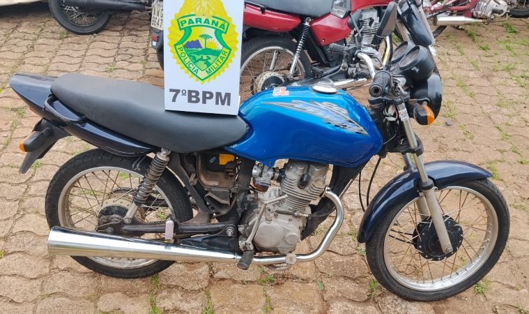 Moto irregular é apreendida durante fiscalização em Goioerê