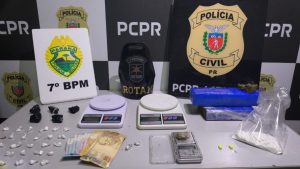 Tráfico de drogas resulta em três presos e apreensões