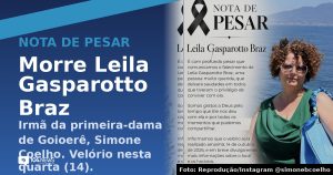 Morre Leila Gasparotto Braz, irmã da primeira-dama de Goioerê
