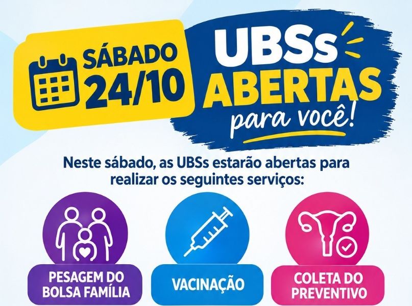 Quatro UBSs abertas neste sábado em Goioerê